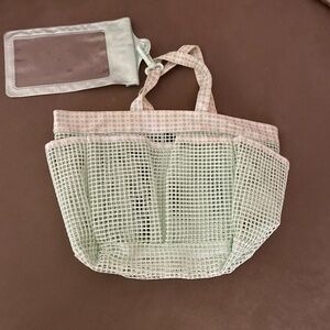 Mint Green dorm toiletry bag with compartments